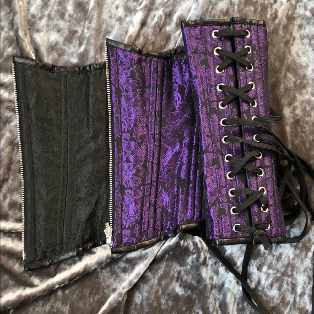 Under bust waist trainer reversible corset